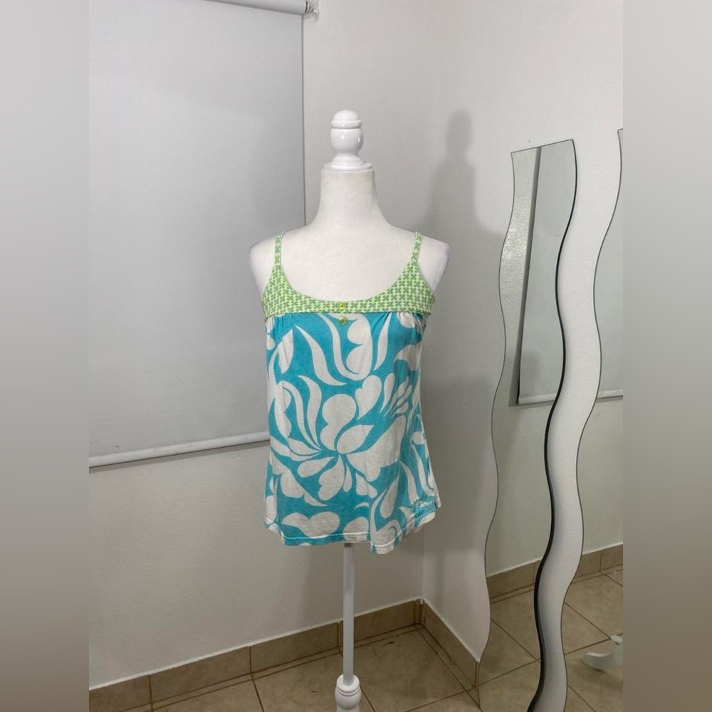 Roxy Green and Blue Camisole Tank Top